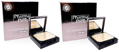 PharmaPure UV Natural Powder SPF40 ฟาร์ม่าเพียว ยูวี เนเชอรัล พาวเดอร์  แป้งกันแดดผสมรองพื้น X2กล่อง แพ็คคู่  (แพ็คเก็จใหม่)